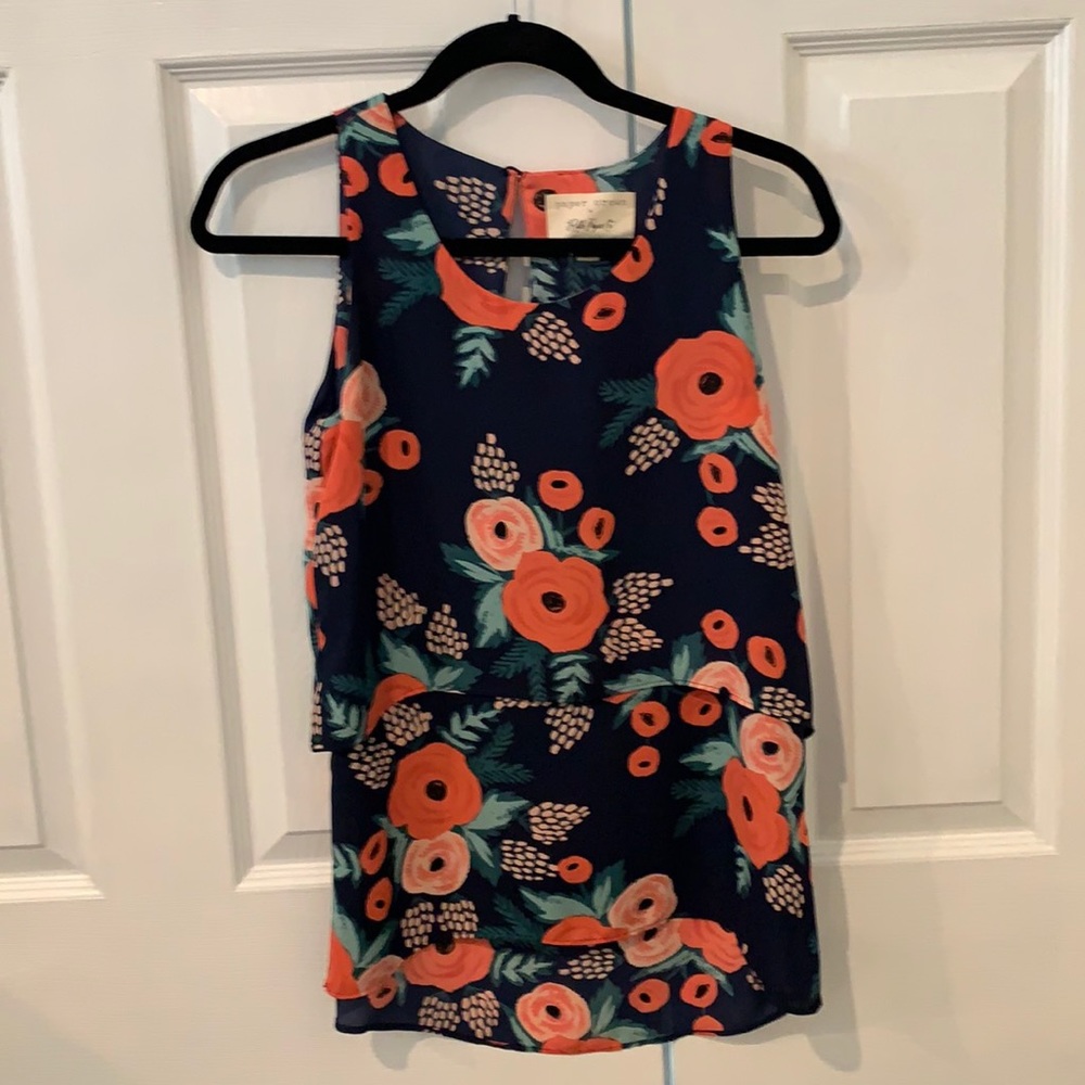 Rifle paper co and paper crowns floral top